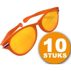 Oranje Feestbril | 10 stuks Oranje Bril 
